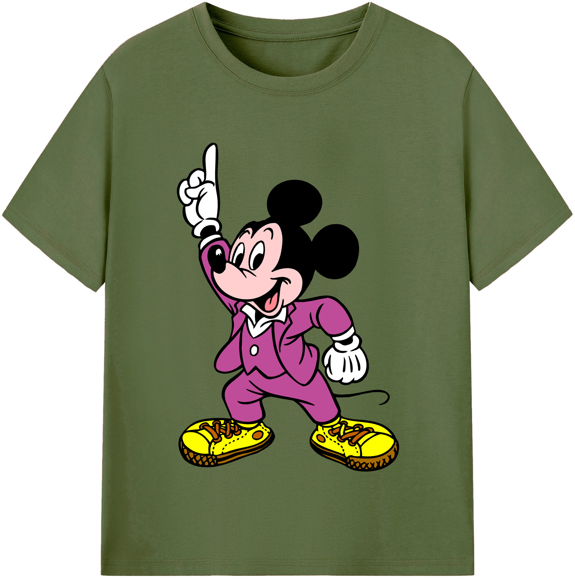 （画像用） ミッキーマウス Mickey Mouse 綿100％半袖Tシャツ（フロントプリント）